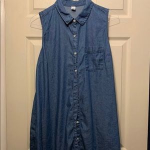 Denim sleeveless dress with pockets size large